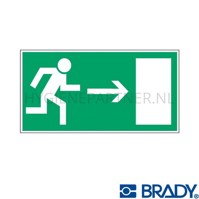 SB101016 Bord nooduitgang rechts PIC 359 PP 400x200 mm